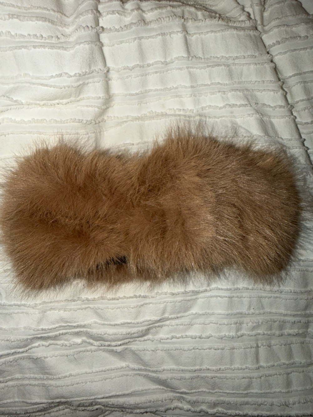 Plush Faux Fur Headband in Brown/chestnut